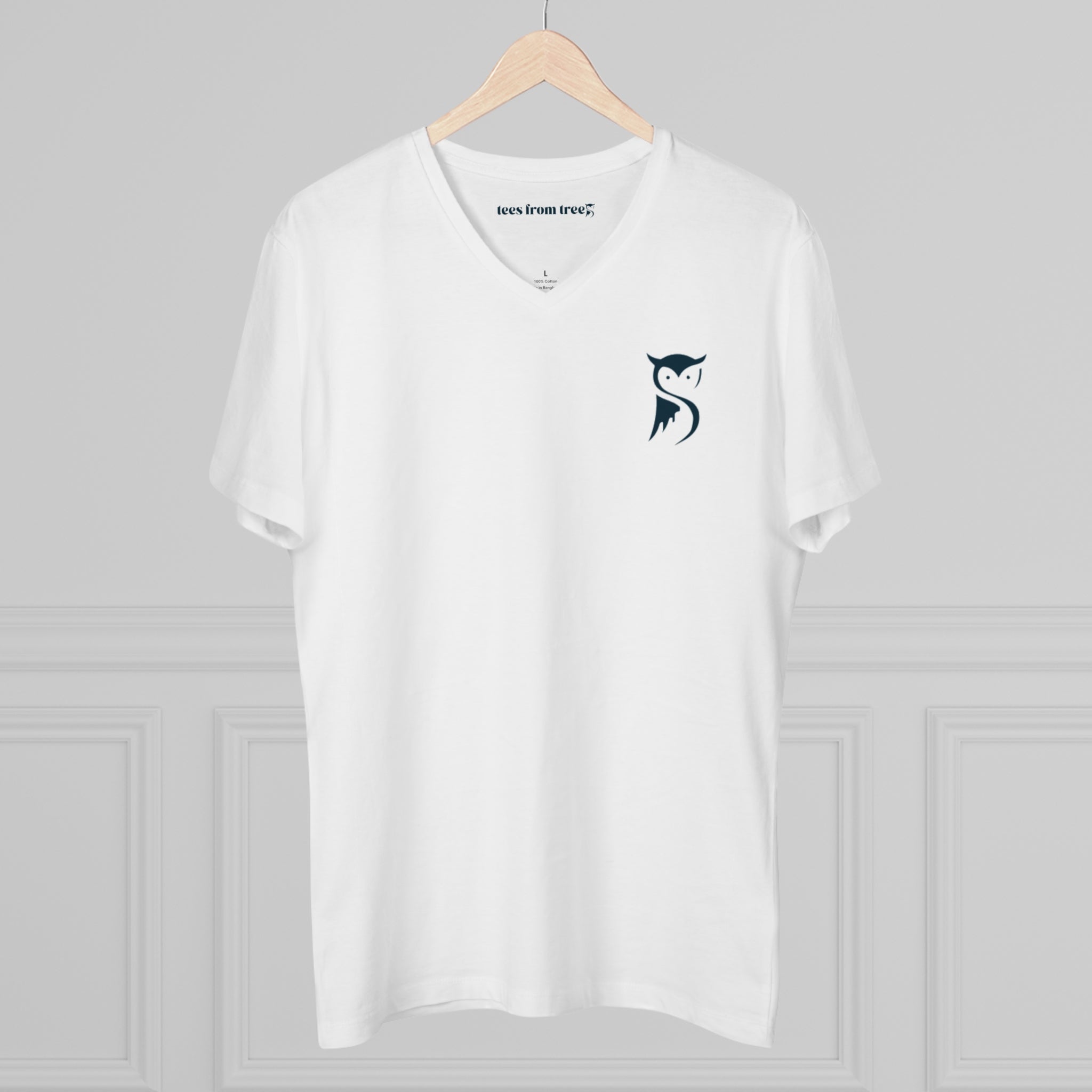 Tees From Trees Men’s Presenter V-neck Cursive Logo
